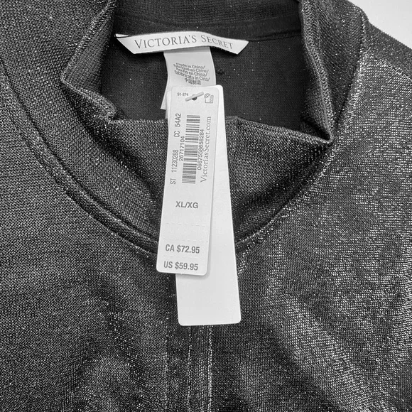 Victoria's Secret Seamless Shimmer Black Full-Zip Jacket NWT - Picture 5 of 5